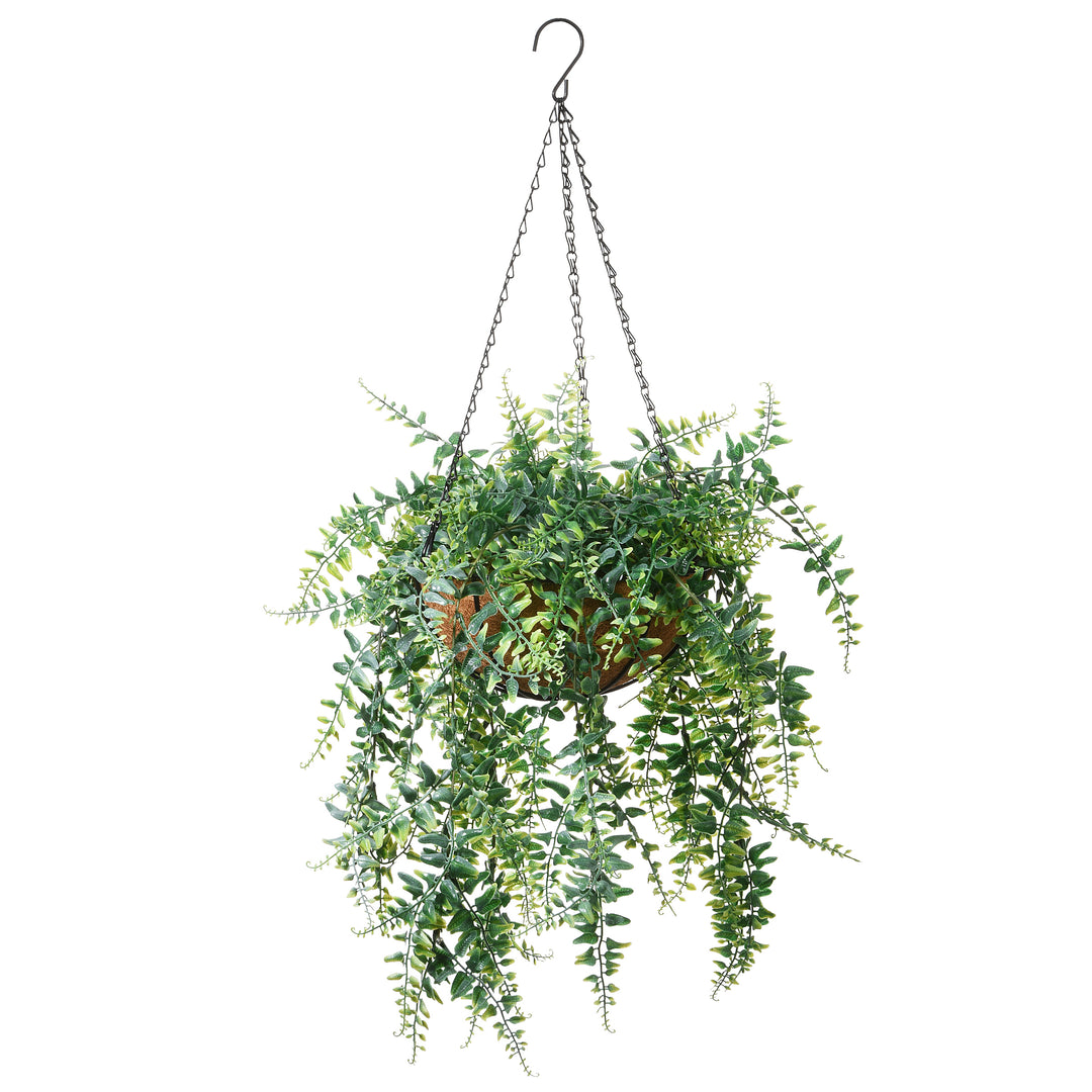 21" Fern Leaves Hanging Basket