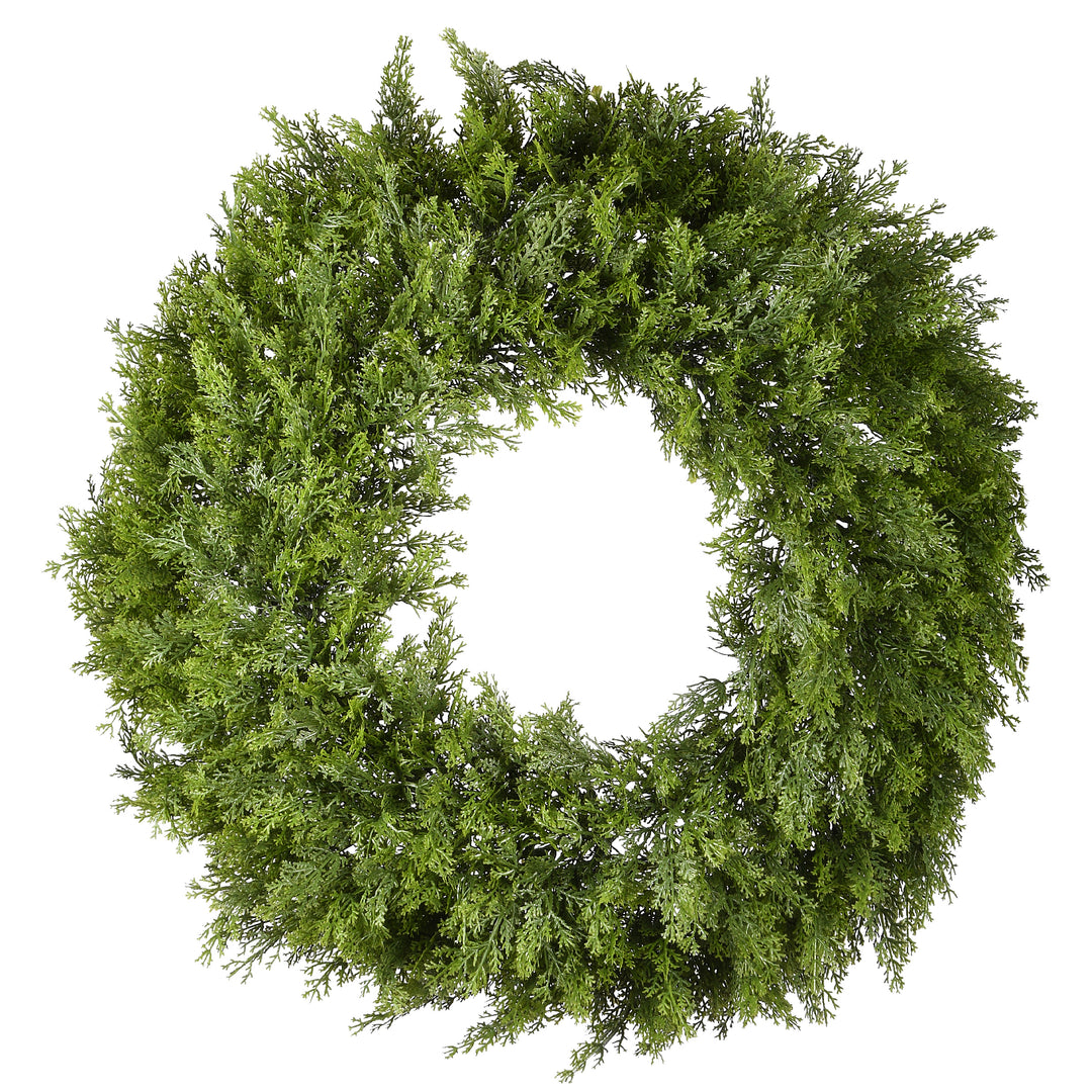 National Tree Company Artificial Arborvitae Christmas Wreath, Rustic Style Decor, 24 in