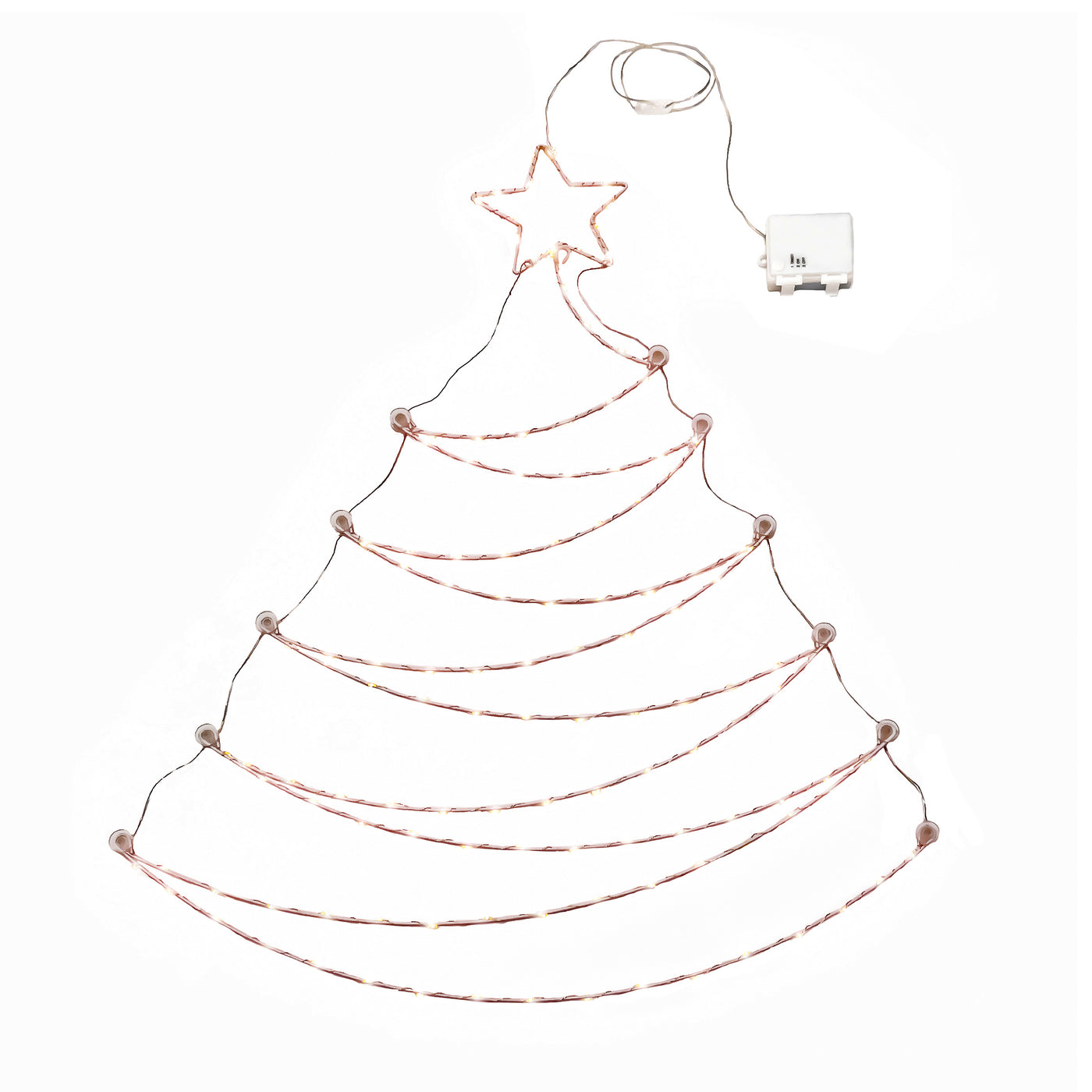 37 in. Pre-Lit Artificial Silver Christmas Tree, Hanging Metal Wire Decoration with Warm White LED Lights - National Tree Company