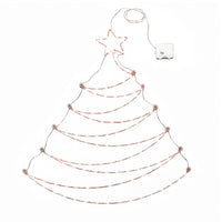 37 in. Pre-Lit Artificial Silver Christmas Tree, Hanging Metal Wire Decoration with Warm White LED Lights - National Tree Company