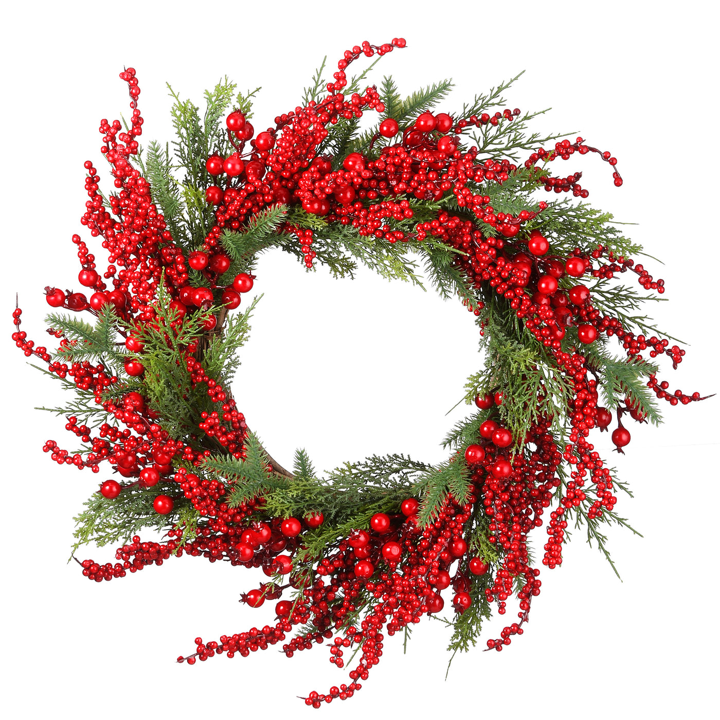 24 in. Cedar and Berry Wreath - National Tree Company