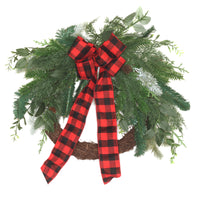 22 in.  Mixed Pine and Bow Decorated Wreath - National Tree Company