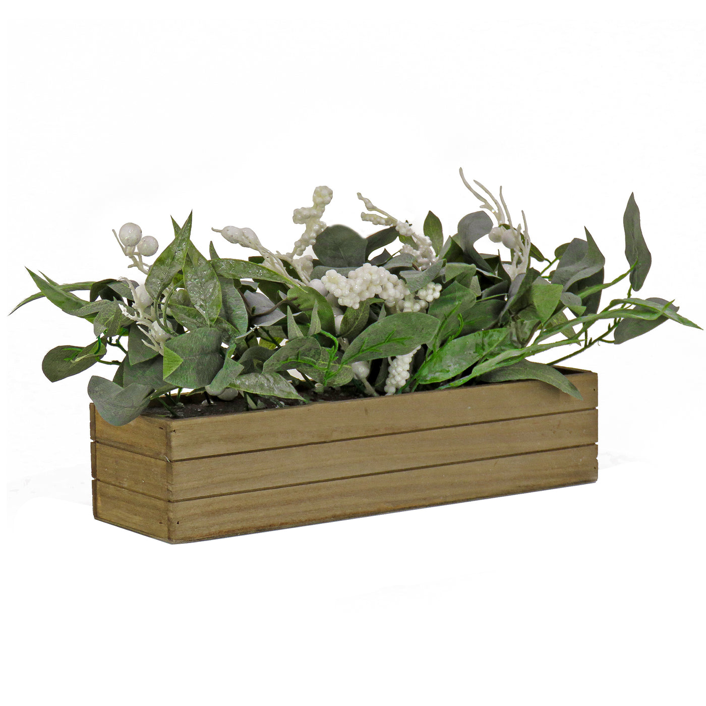 22 in. Planter Box with Christmas Greenery - National Tree Company