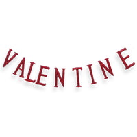 'VALENTINE' Banner, Red, Decorated with Red Glitter, Valentine's Day Collection, 6 Feet - National Tree Company