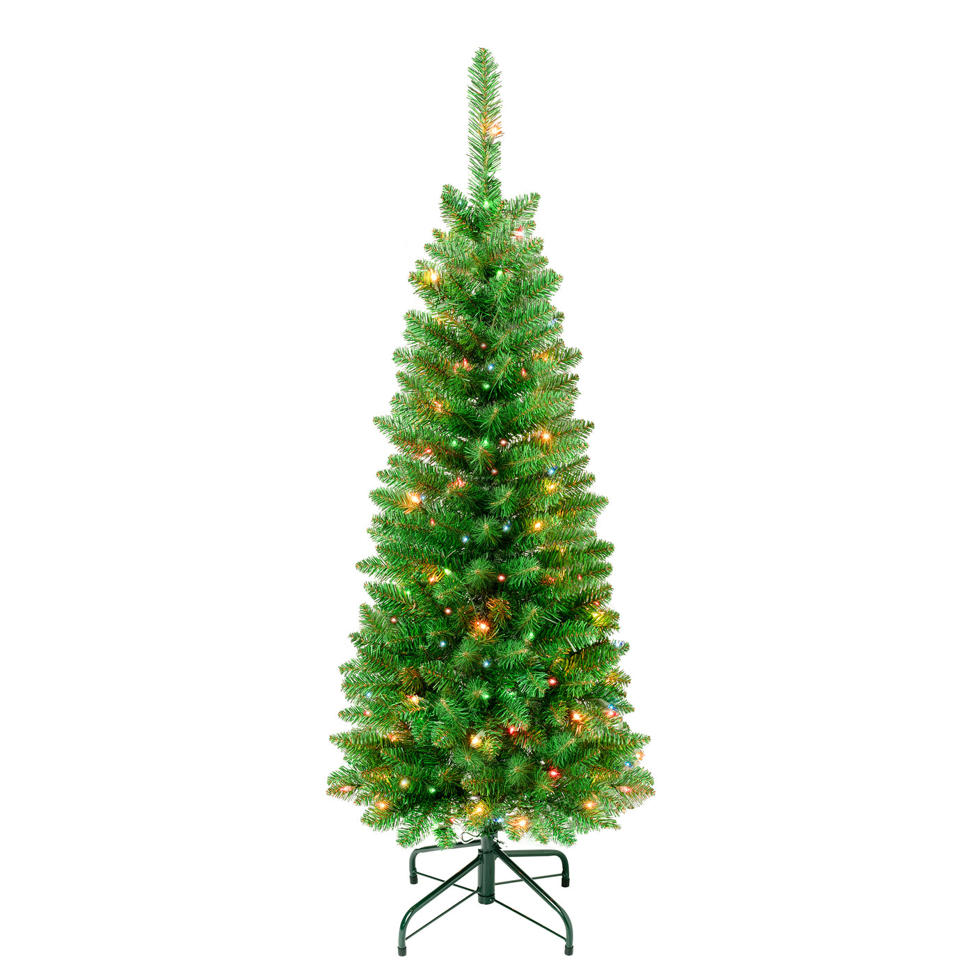 4.5 ft. Pre-Lit Rowan Pencil Slim Tree with Multicolor Lights - National Tree Company