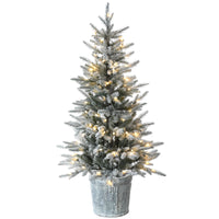 4.5 ft. Pre-Lit Snowy Alpine Fir Tree with LED Lights - National Tree Company