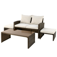 Norton Collection 4-Piece All-Weather Wicker Conversation Set - National Tree Company