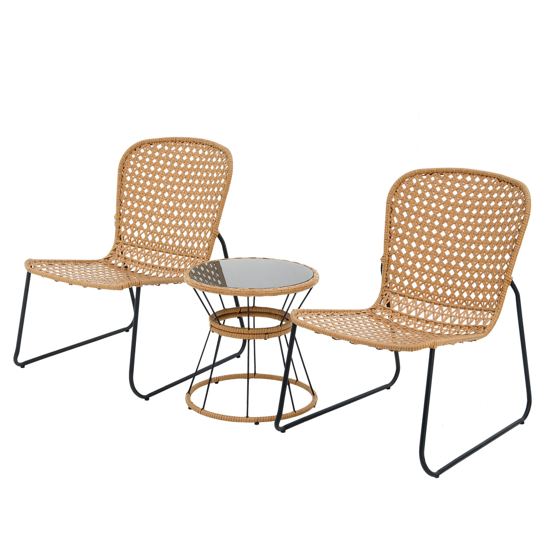 Cascais Collection 3-Piece All-Weather Wicker Chat Set