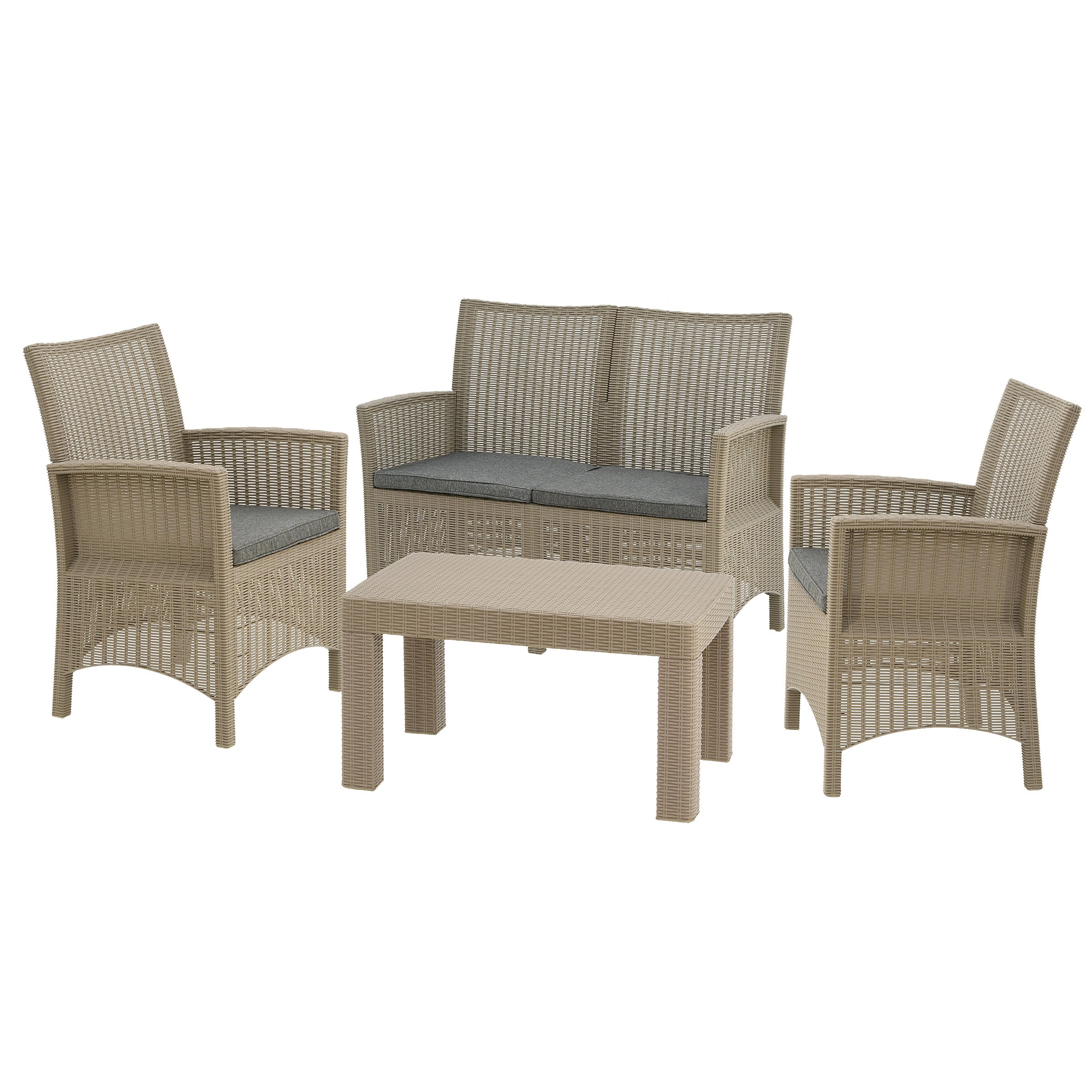 Cardiff Collection 4-Piece All-Weather Wicker Finish Conversation Set