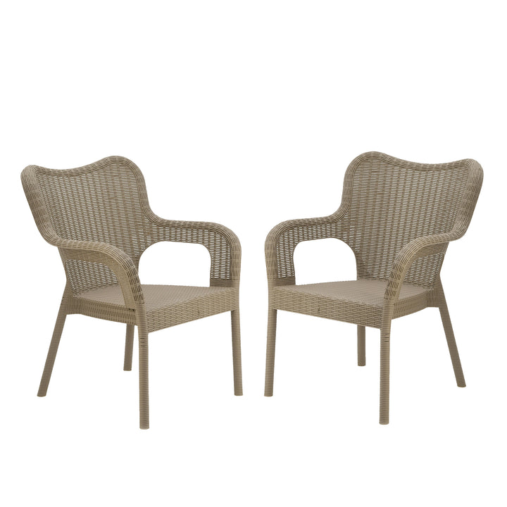 Dorset Collection Wicker Texture All-Weather Stacking Chairs