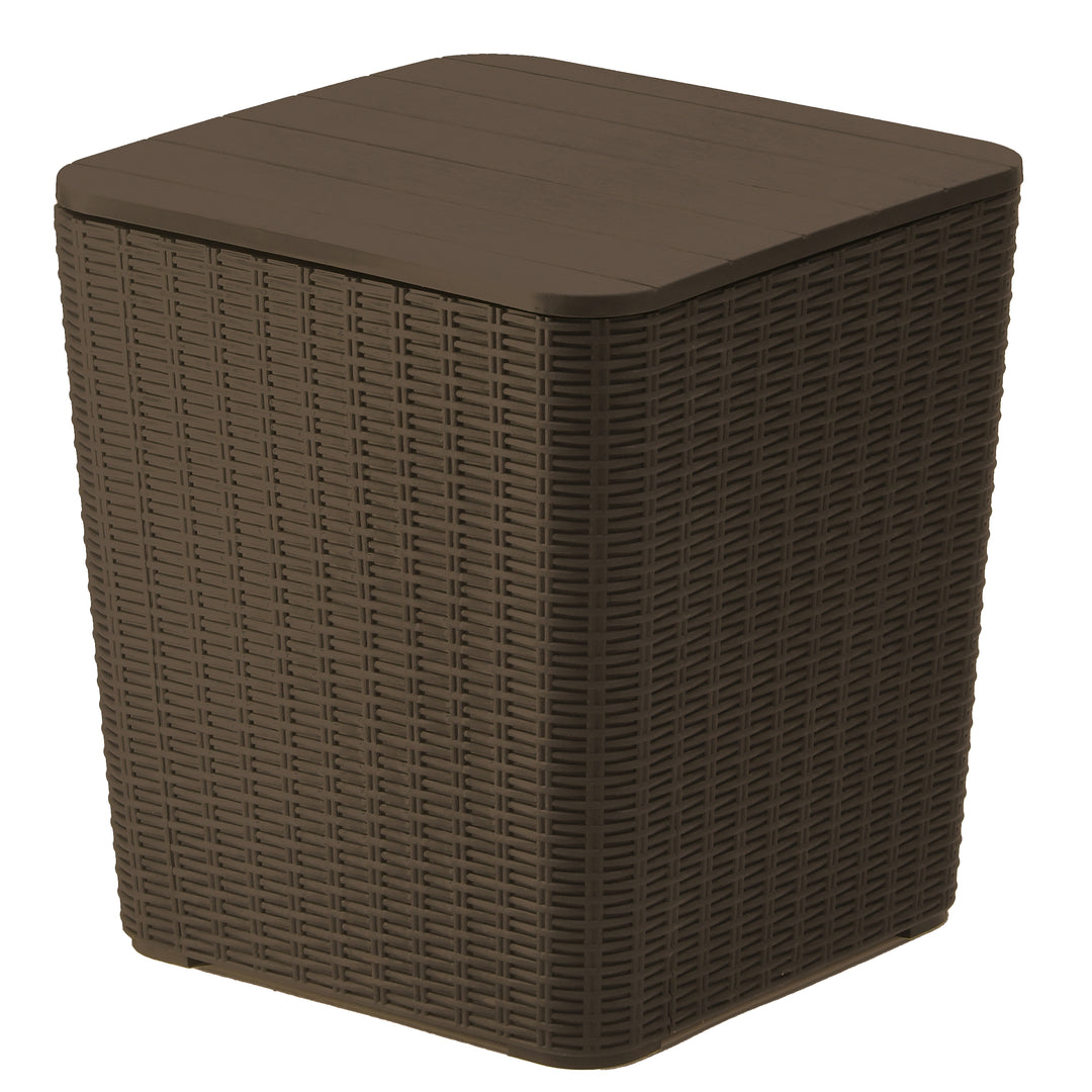 Arendal Collection Wicker Texture All-Weather Storage Box