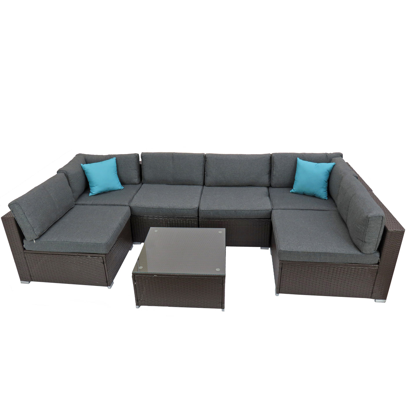 Pocola Collection 7-Piece All-Weather Sectional Set - National Tree Company