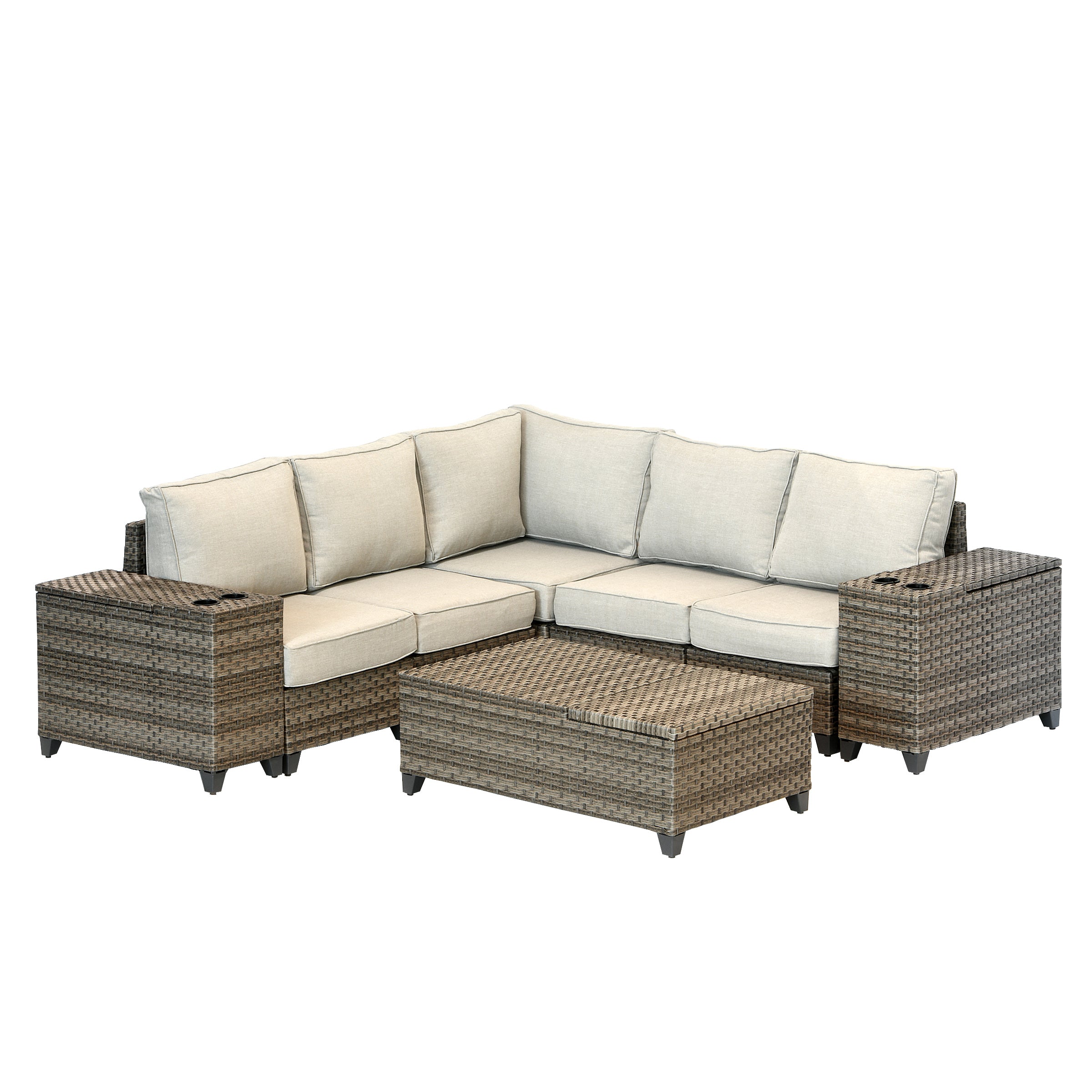 Calista Collection 8-Piece All-Weather Sectional Sofa Set