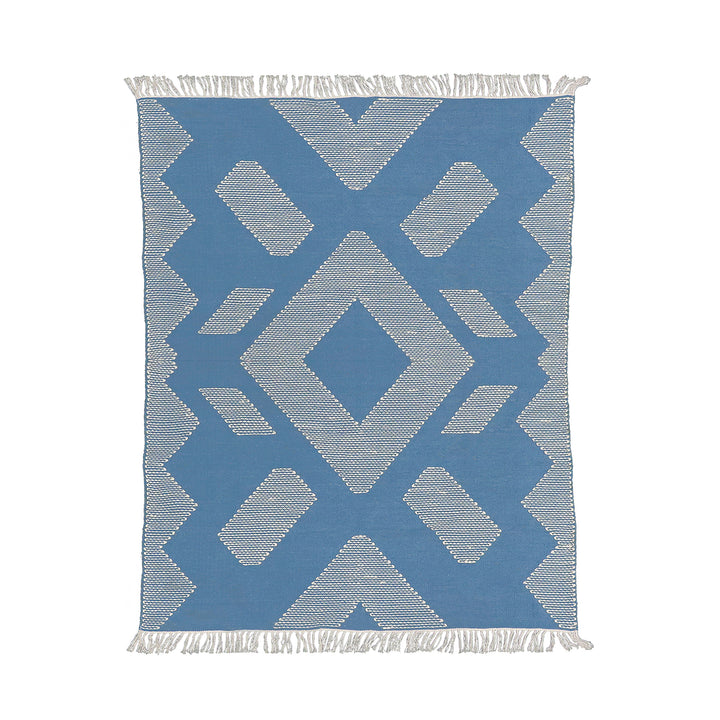 4x6 Hand Woven Outdoor Rug, Dusty Blue