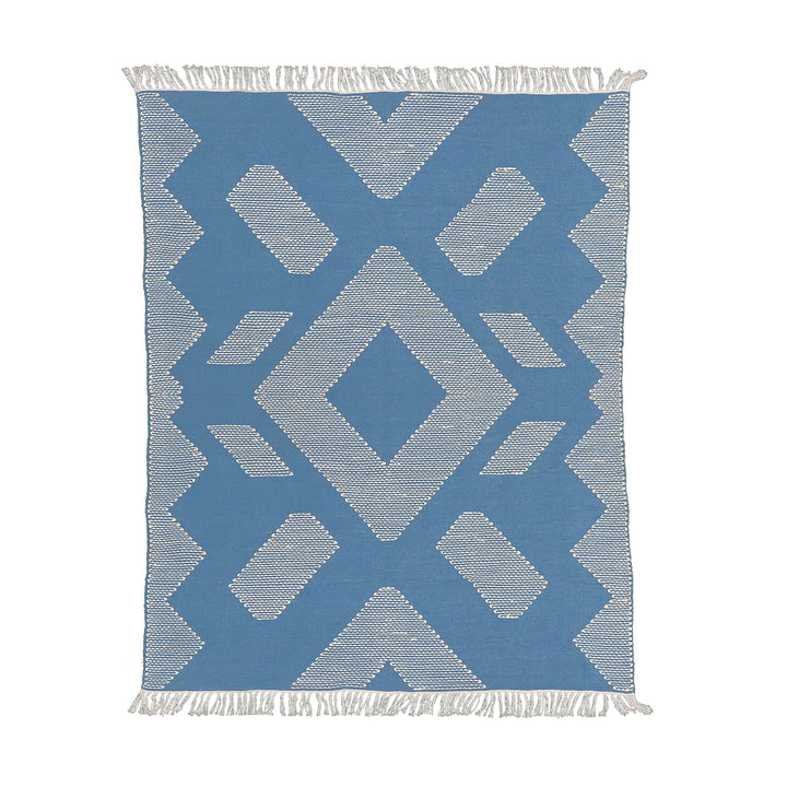5x7 Hand Woven Outdoor Rug, Dusty Blue