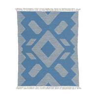 5x7 Hand Woven Outdoor Rug, Dusty Blue - National Tree Company