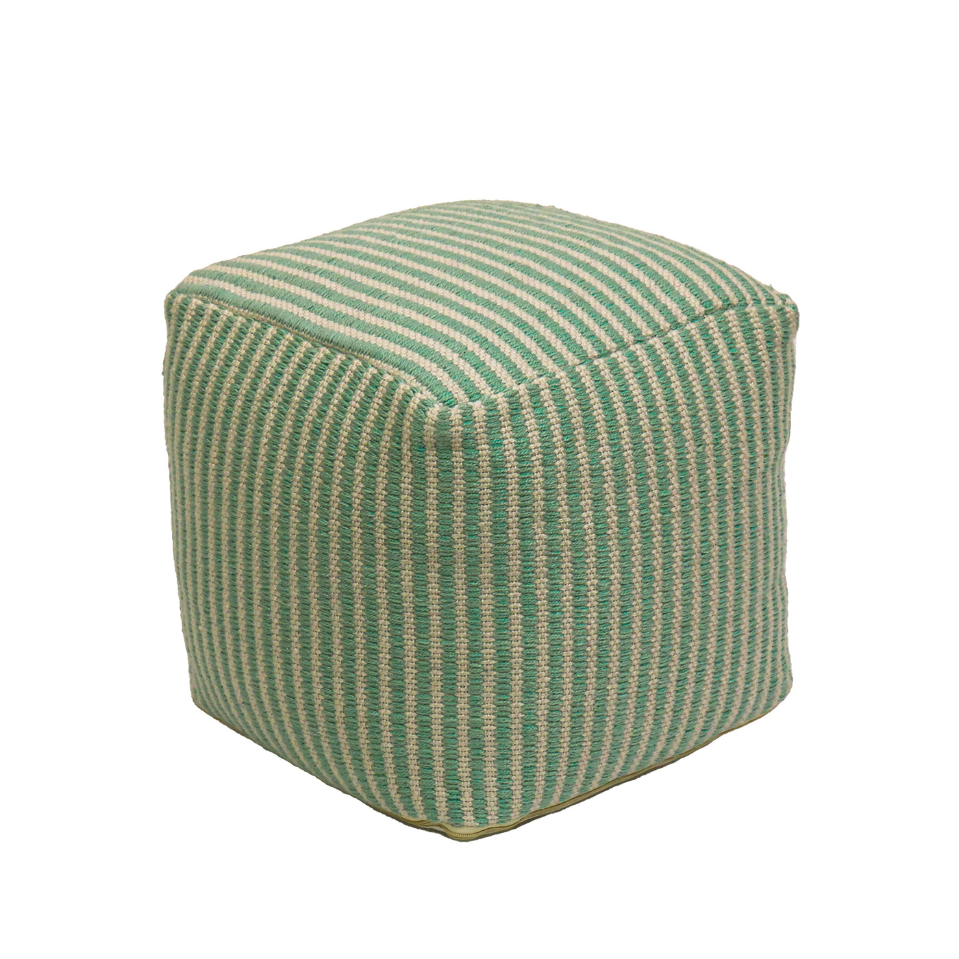 16 in. Sea Mist Hand Woven Pouf Ottoman - National Tree Company