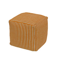 16" Hand Woven Pouf Ottoman, Papaya - National Tree Company