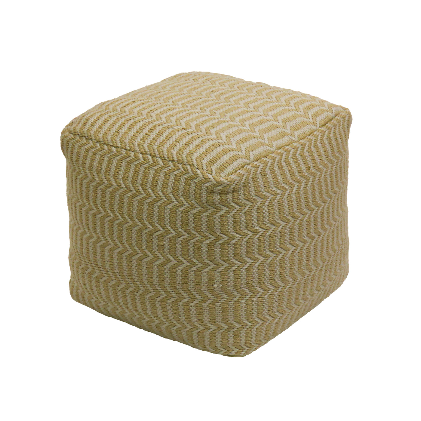 16" Hand Woven Pouf Ottoman, Sand - National Tree Company