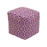 16" Hand Woven Pouf Ottoman, Lavender - National Tree Company