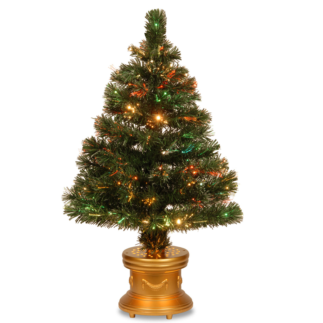 Artificial Christmas Tree, Green, Radiance, Fiber Optic, Includes Base, 32 Inches