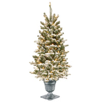 4 ft. Pre-Lit Snowy Sheffield Tree with Clear Lights - National Tree Company