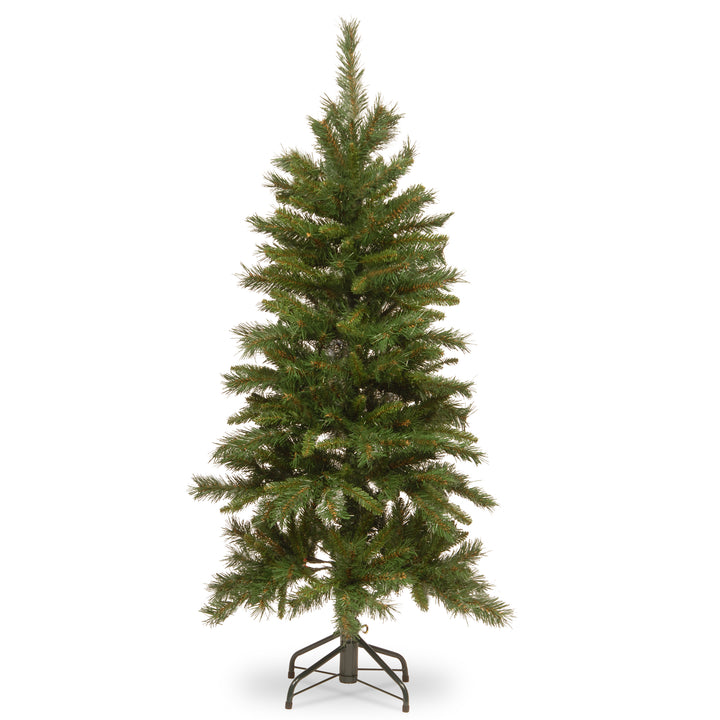 Artificial Slim Christmas Tree, Green, Tiffany Fir, Includes Stand, 4.5 Feet