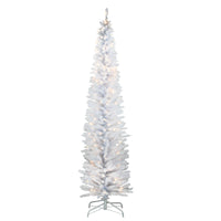 7 ft. Pre-Lit Tinsel Collection White Iridescent Tree with Clear Lights - National Tree Company