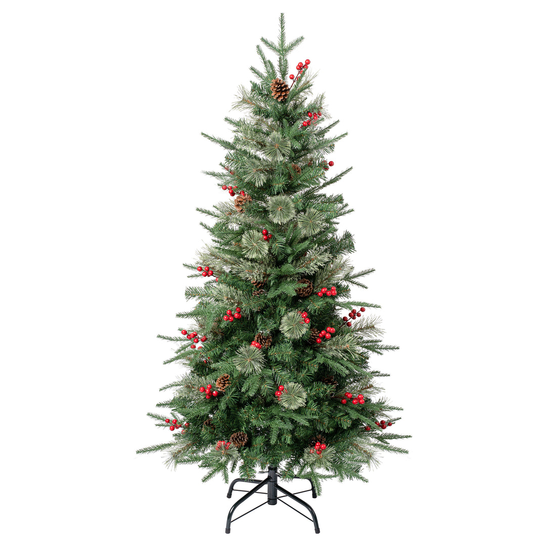 First Traditions Virginia Blue Pine Christmas Tree with Hinged Branches, 4.5 ft