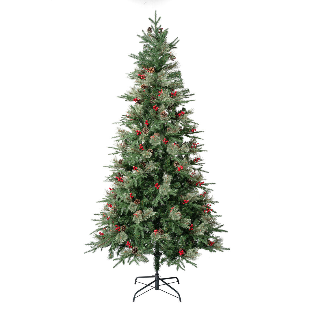 First Traditions Virginia Blue Pine Christmas Tree with Hinged Branches, 7.5 ft