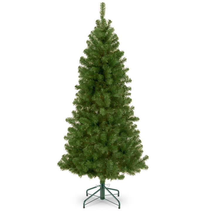 Artificial Christmas Tree, Canadian Grande Fir, Green, White Lights, Includes Metal Base, 7 Feet