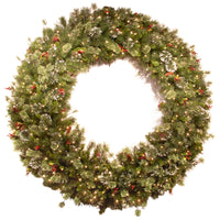 60 in. Pre-Lit Wintry Pine Wreath with Clear Lights - National Tree Company