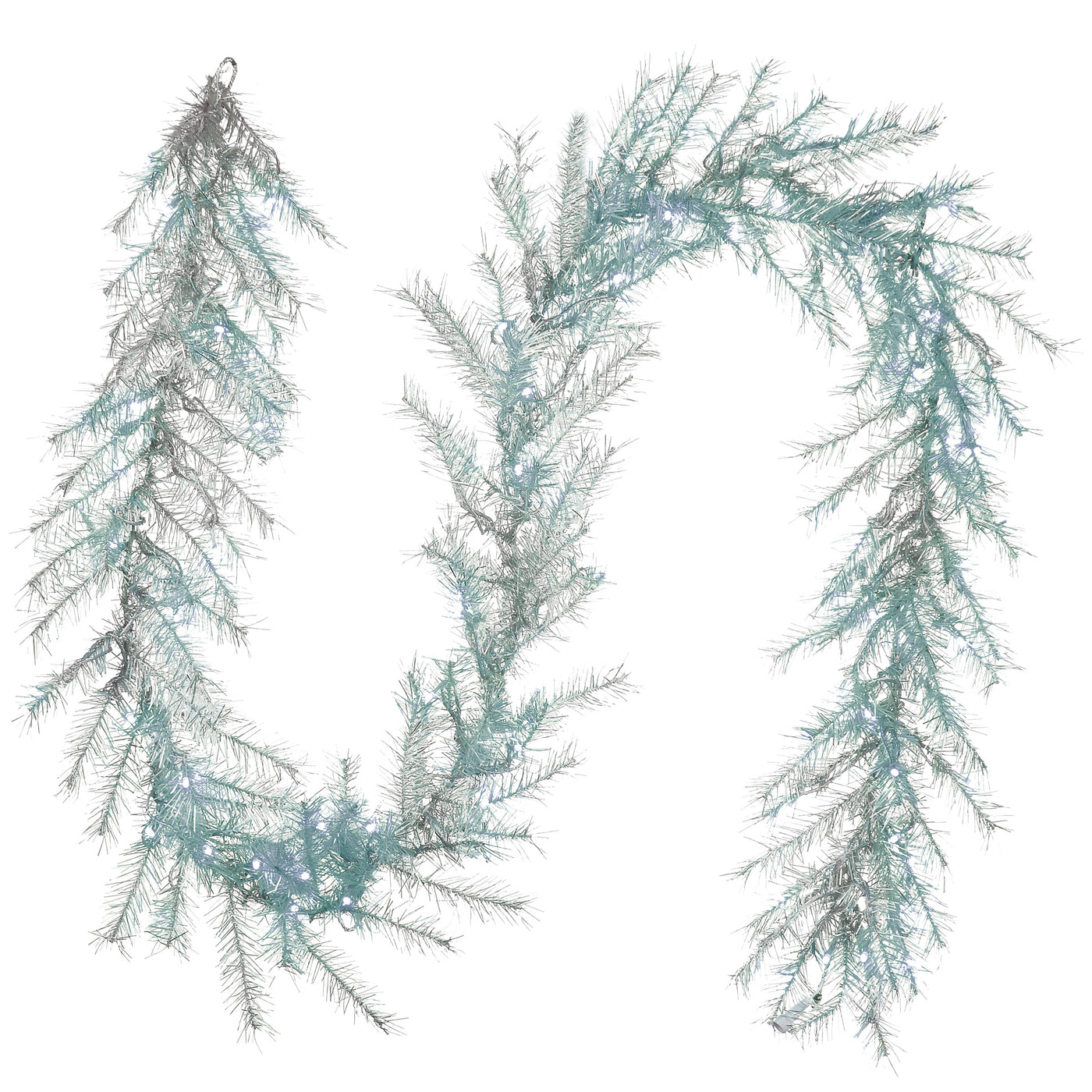 9 ft. Pre-Lit Crystal Silver Metallic Garland with Multifunctional LED Lights - National Tree Company