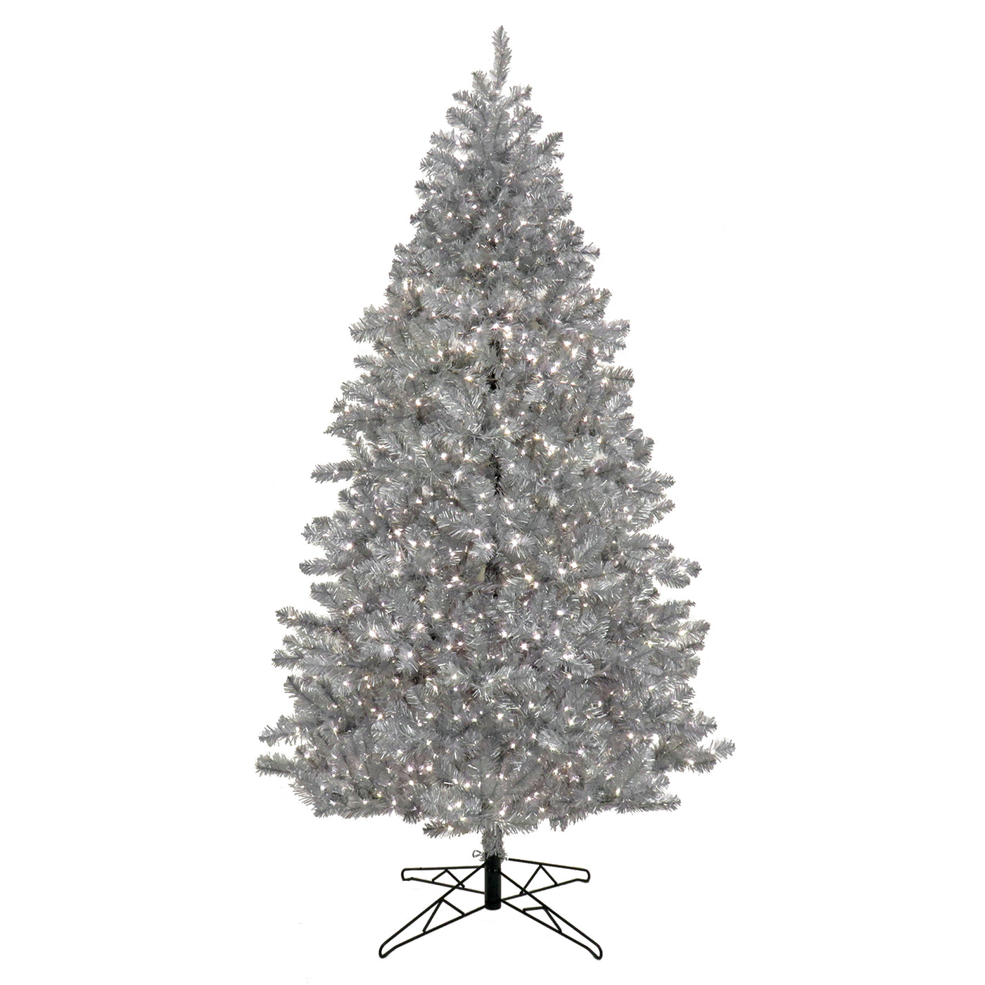 7.5 ft. Pre-Lit Christmas Matt Silver Metallic Tree - National Tree Company