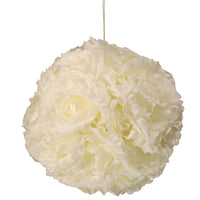 9 in. Glittered White Rose Hanging Ball - National Tree Company