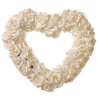 20 in. Valentine's Floral Heart White Roses Wreath - National Tree Company