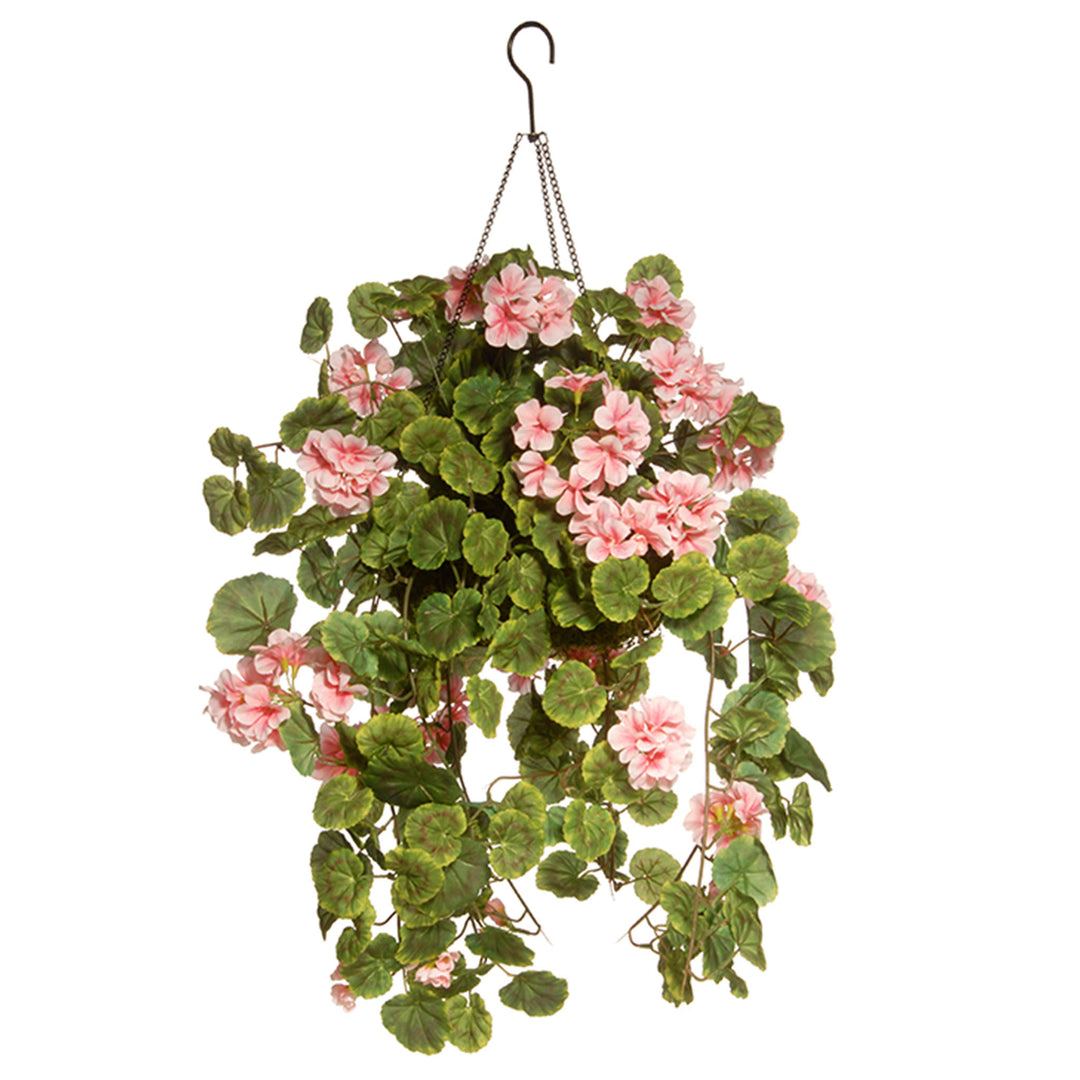 National Tree Company Artificial Hanging Basket, Foam Basket Base, Decorated with Vines, Leaves, Pink Flower Blooms, Includes Hanging Hook, Spring Collection, 11 Inches