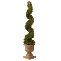 48 in. Upright Juniper Spiral Topiary Tree in a Decorative Urn - National Tree Company