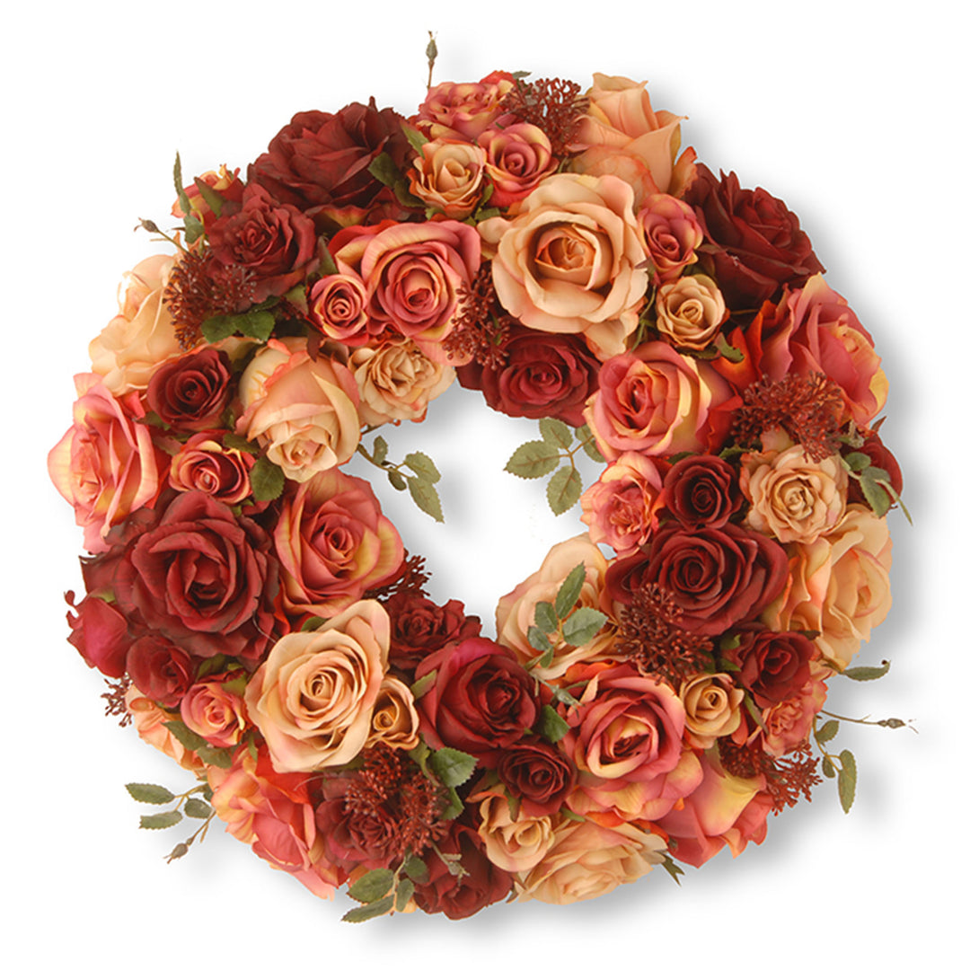 15" Mixed Rose Wreath