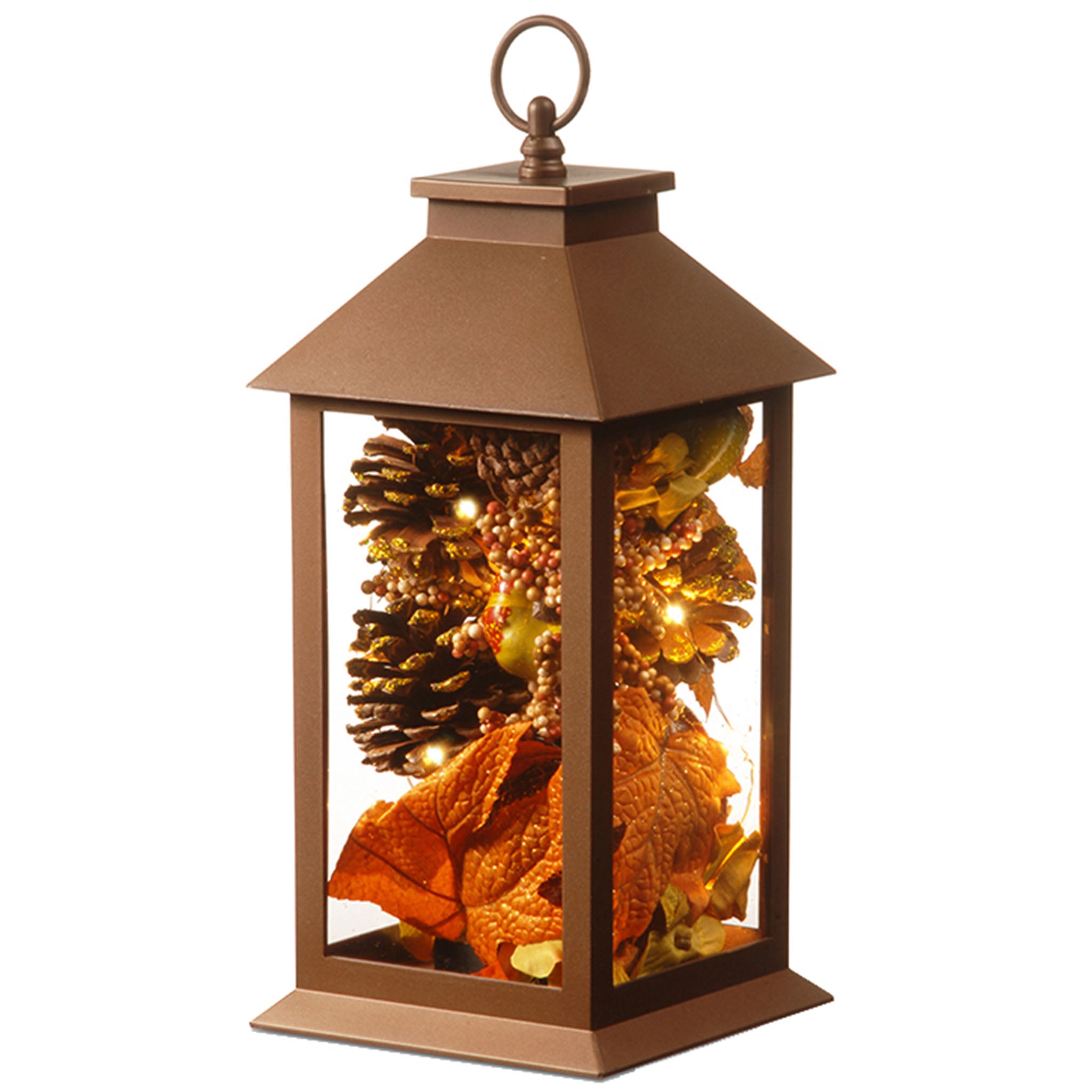 12" Decorative Autumn Lantern with LED Lights