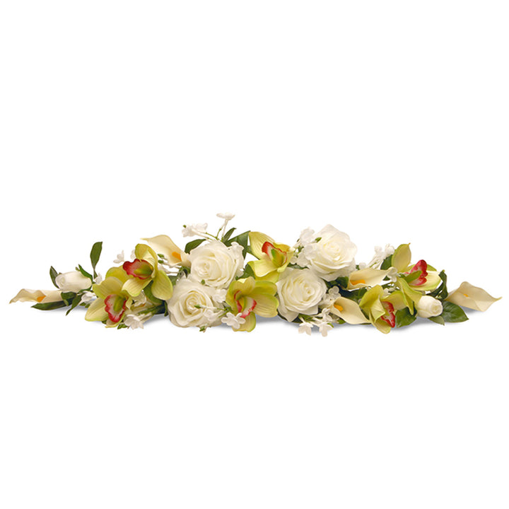 Artificial Plant Table Decoration, Decorated with Roses, Lilies, Berry Clusters, Leafy Greens, Spring Collection, 28 Inches