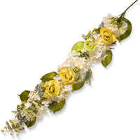 48 in. Spring Floral Wall Décor with Yellow Roses, White Hydrangeas, Berry Clusters - National Tree Company
