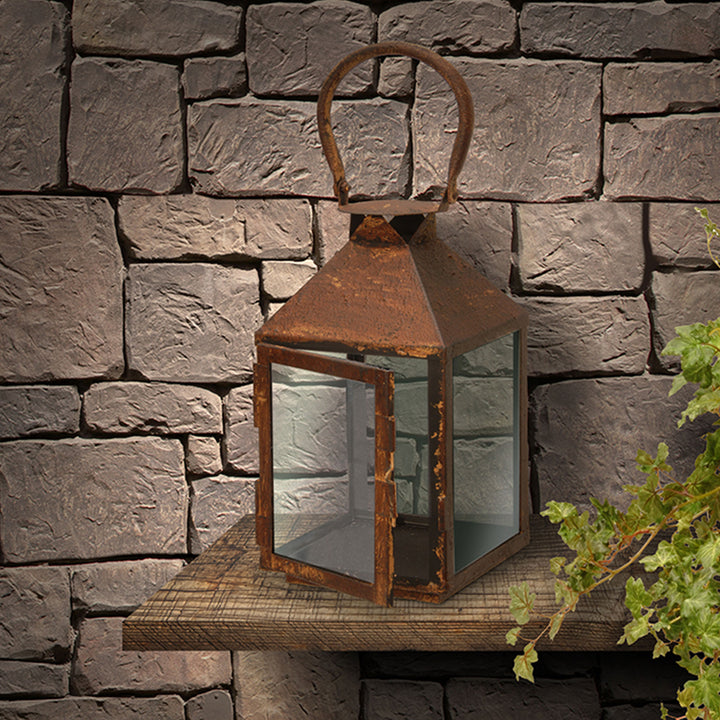 Rusted Lantern Hanging Decoration, Metal, Spring Collection, 6 Inches