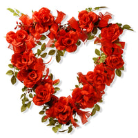 16 in. Valentine's Floral Heart Rose Wreath - National Tree Company
