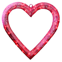 Pre-Lit Pink Heart Decoration, Pink, LED Lights, Valentine's Day Collection, 15 Inches - National Tree Company
