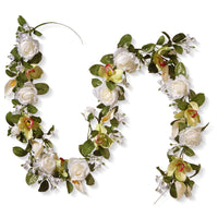 6 ft. Spring Garland with Roses, Lilies, Berry Clusters, Leafy Greens - National Tree Company