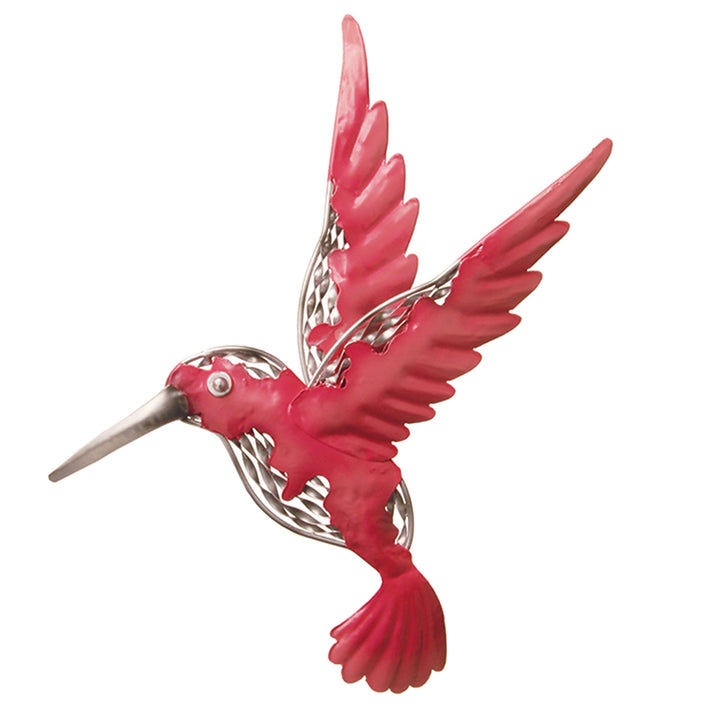 Metal Wall Decoration, Majestic Pink Bird, Ornate Metal Design, Spring Collection, 14 Inches