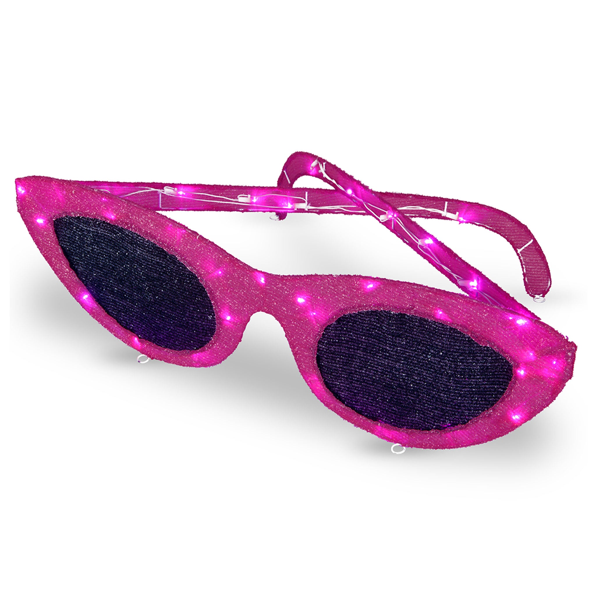 National Tree Company Pre-Lit Hot Pink Sunglasses Outdoor Decoration, LED Lights, Plug In, Spring Collection, 36 Inches