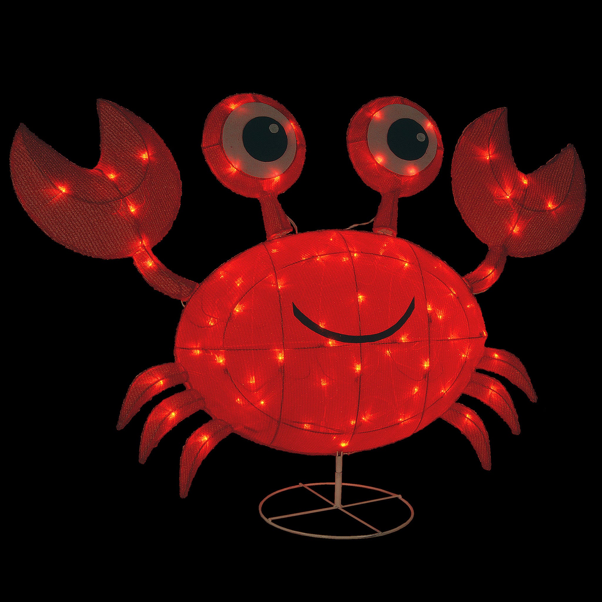 National Tree Company Pre-Lit Red Smiling Crab Outdoor Decoration, LED Lights, Plug In, Spring Collection, 48 Inches