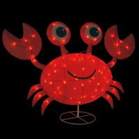 Pre-Lit Red Smiling Crab Outdoor Decoration, LED Lights, Plug In, Spring Collection, 48 Inches - National Tree Company